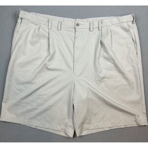 Mens‎ Haggar Cool 18 Performance Khaki Shorts Moisture Wicking No Iron Size 50